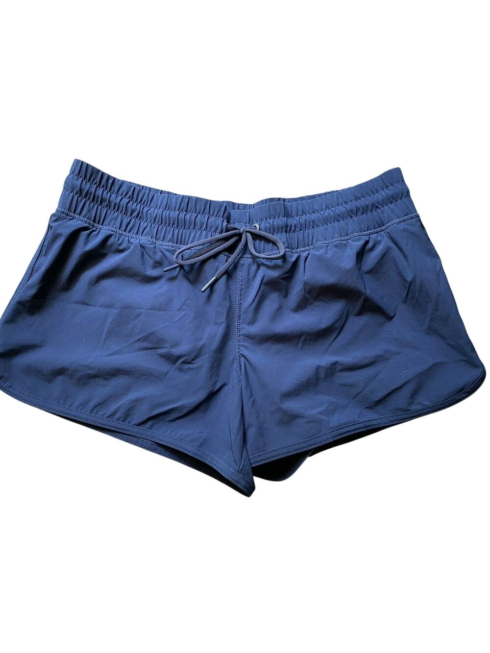 Lands End Women’s Running Shorts Size 6 Blue Built in Brief Elastic Tie Waist